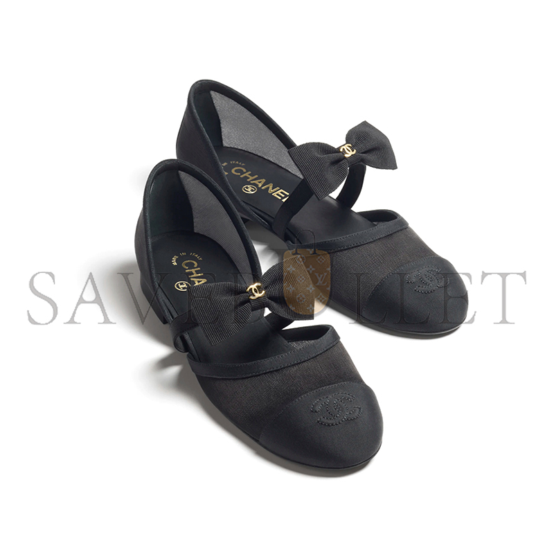 CHANEL MARY JANES MESH & GROSGRAIN G46701